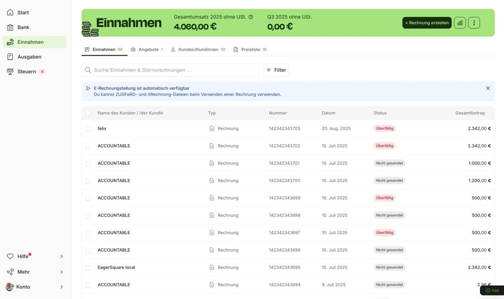 Accountable Einnahmen