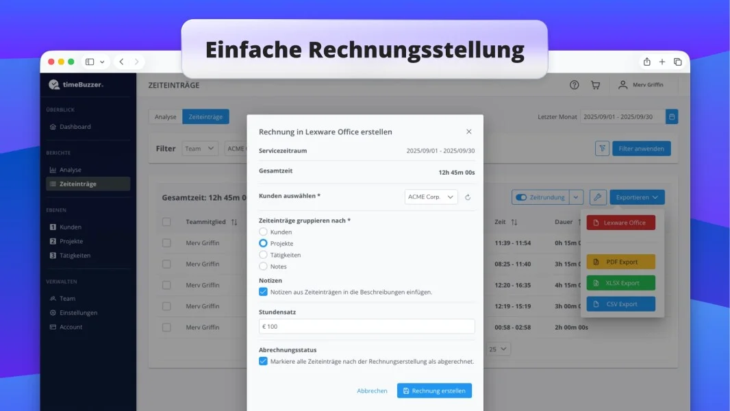 04 timeBuzzer einfache-rechnungsstellung
