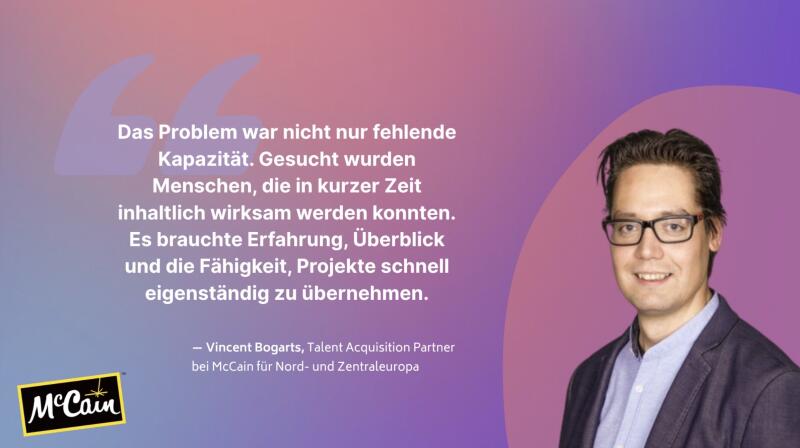 Doppelte Freelance-Power: Wie McCain Marketing und Vertrieb schnell besetzen konnte